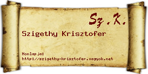 Szigethy Krisztofer névjegykártya